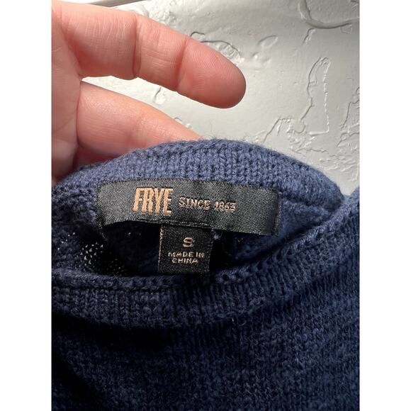 Frye blue knit cropped tank top womens small y2k cami babytee kawaii festival - Picture 3 of 8
